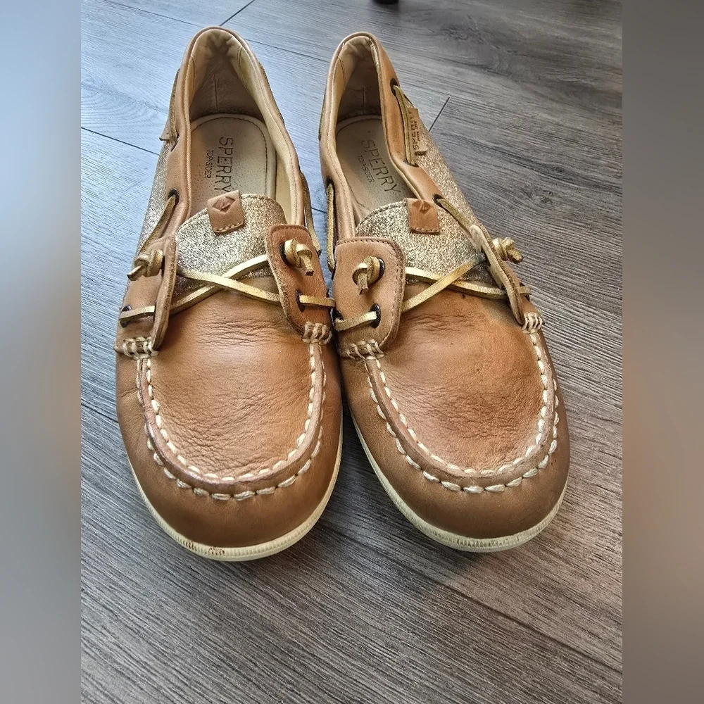 Sperry Coil Ivy Sparkle Boat Shoes Size 8.5 Coastal Nautical Fishercore